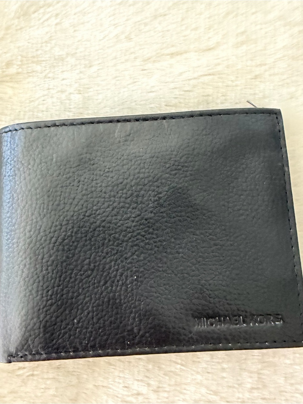 Michael Kors Mens Full Grain Leather Passcase Bifold Wallet ID